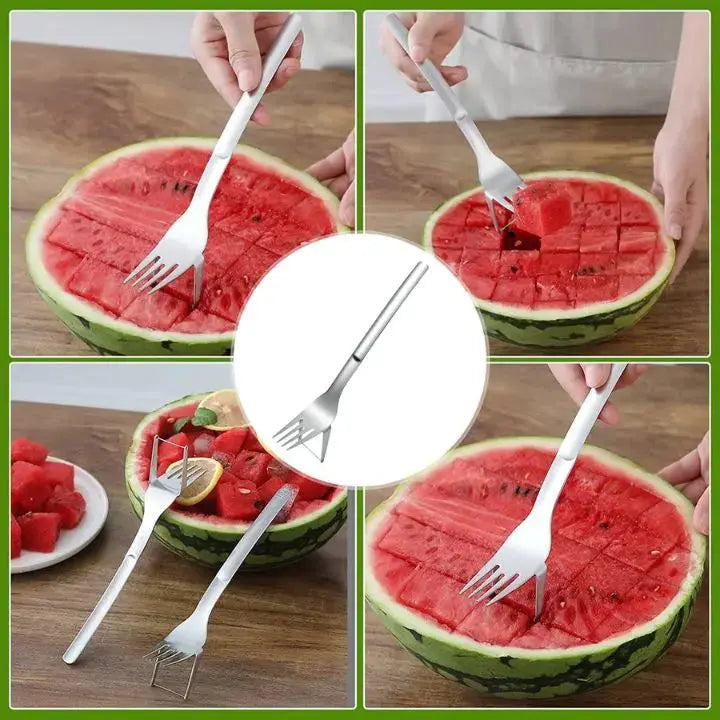 Avtoit | Stainless Steel Watermelon Cube Cutter & Serving Fork