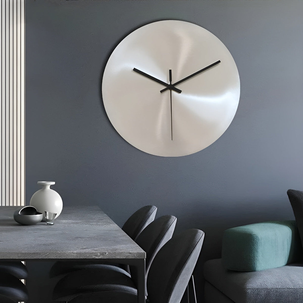 Avtoit | Stainless Steel Wall Clock Large | Modern Design for Living Room