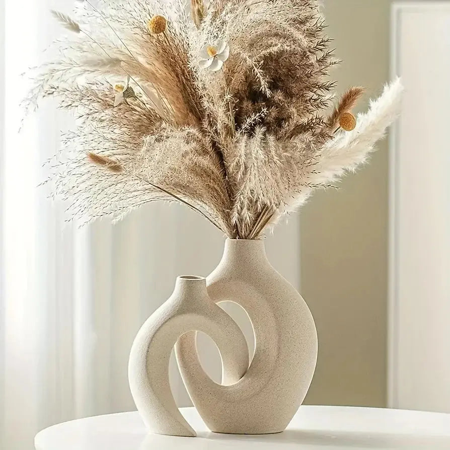 Avtoit | Unique Round Hollow 2-in-1 Nordic Ceramic Vase