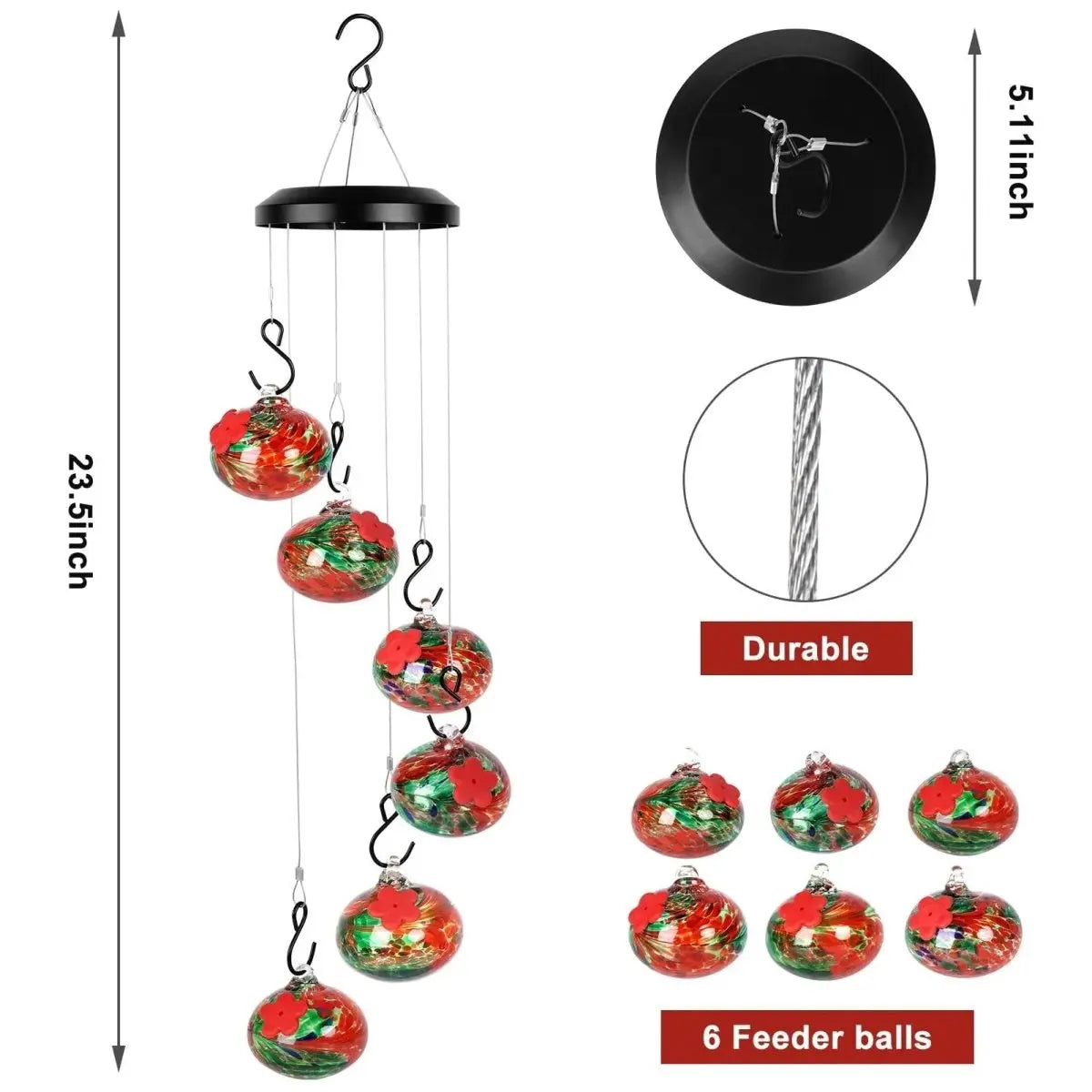 Avtoit | Elegant Hummingbird Feeder Station with Wind Chimes – Effortlessly Attracts Birds