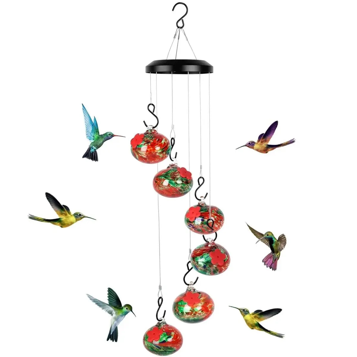 Avtoit | Elegant Hummingbird Feeder Station with Wind Chimes – Effortlessly Attracts Birds
