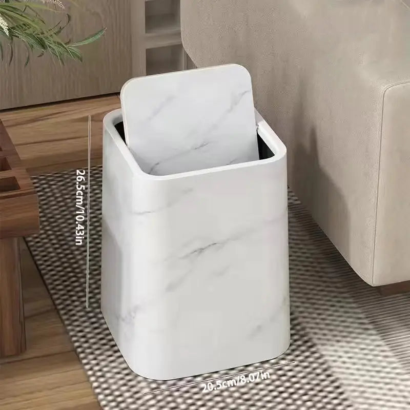 Avtoit | Elegant trash can in marble design with swing lid