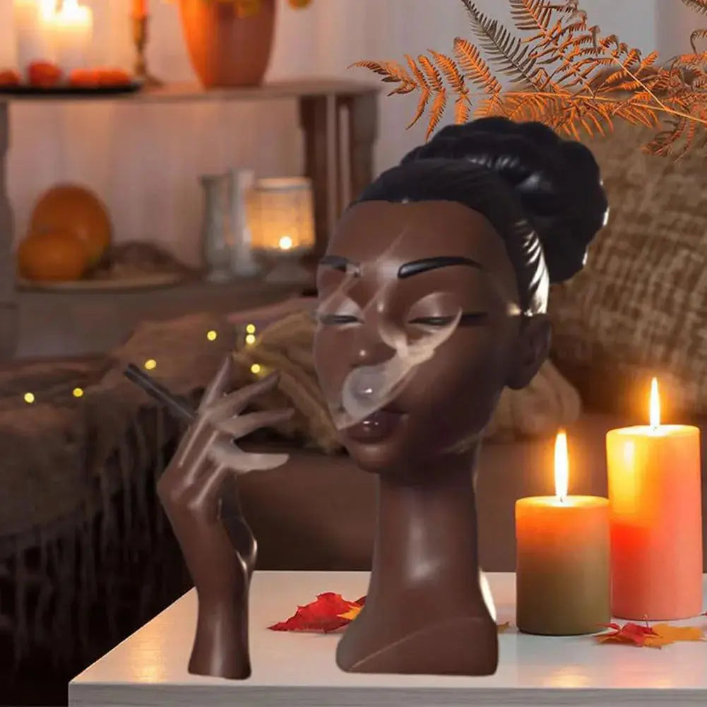 Avtoit | Elegant Incense Holder in the Form of a Black Woman's Head