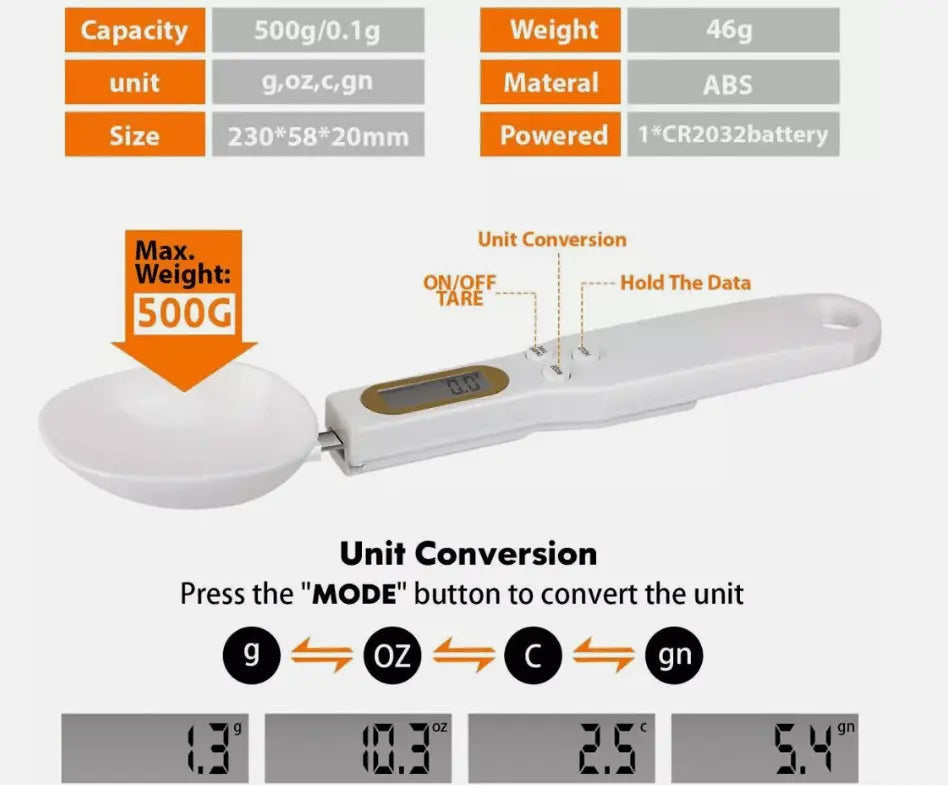 Avtoit | Electronic Measuring Spoon with Precision Sensor and Tare Function
