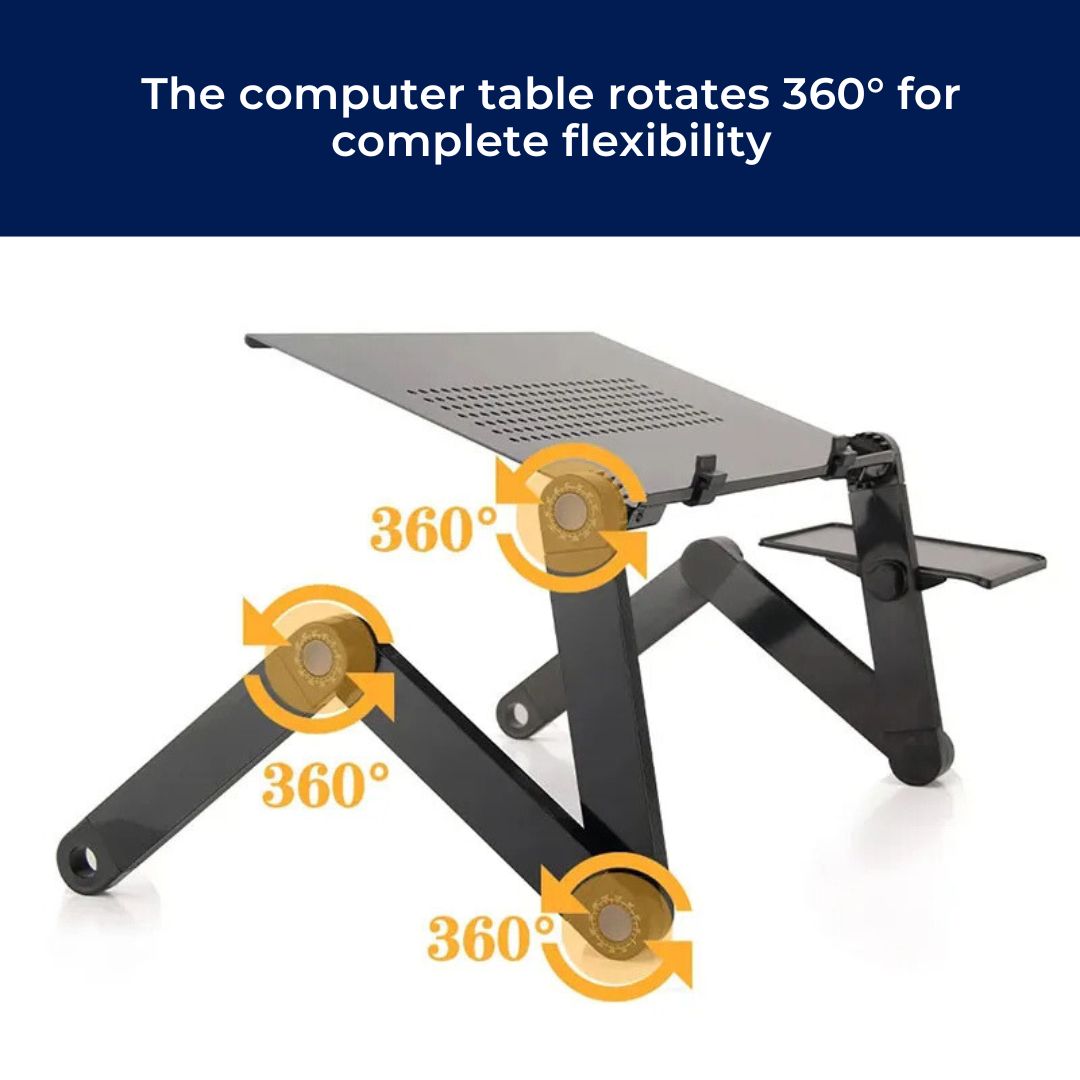 Avtoit | Adjustable Laptop Stand for Bed, Couch & Desk - Ergonomic Design with Cooling Function for Comfort and Productivity