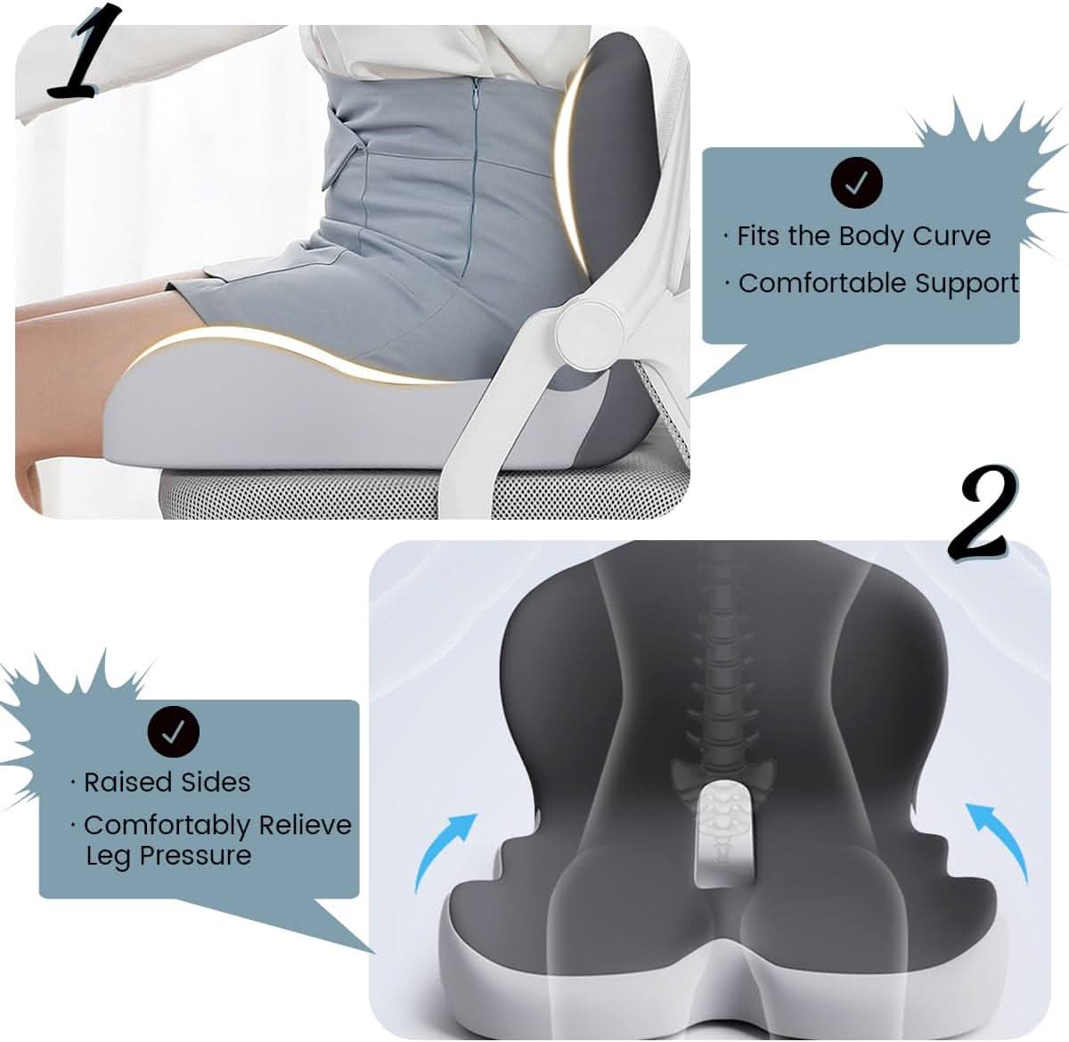 Avtoit | Ergonomic Seat Cushion with Lumbar Support