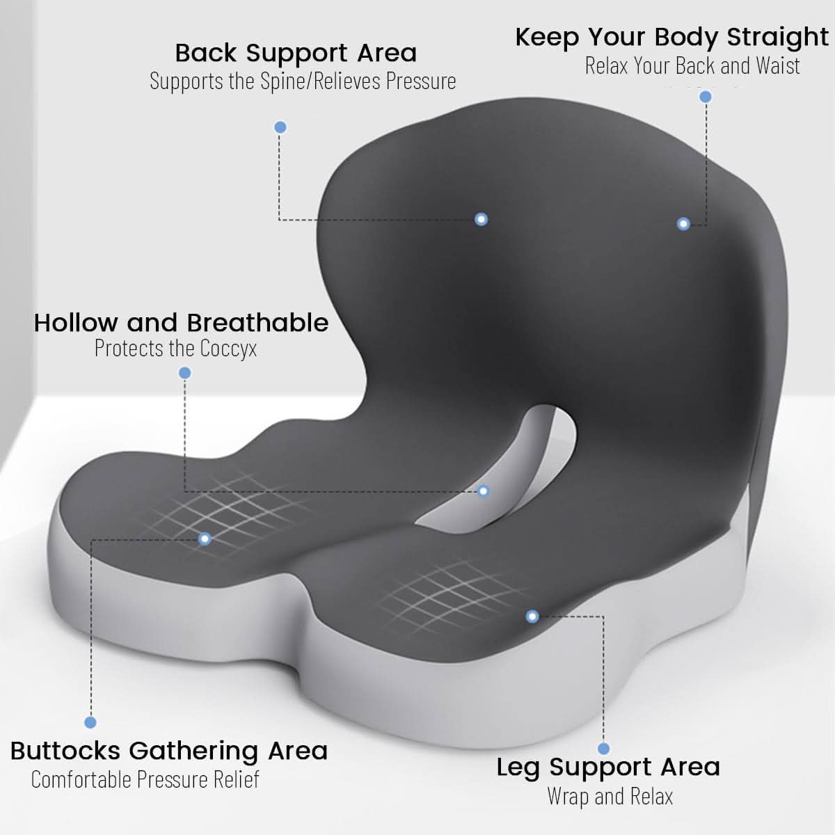 Avtoit | Ergonomic Seat Cushion with Lumbar Support
