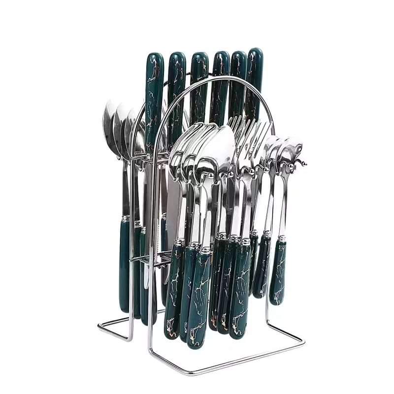 Avtoit | 24-piece cutlery set with green handle