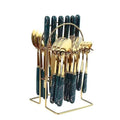 Avtoit | 24-piece cutlery set with green handle