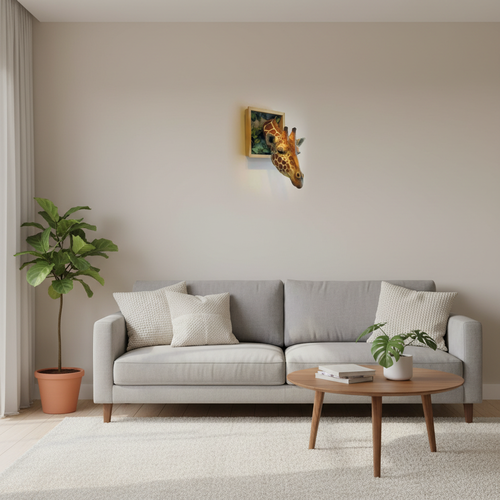 Avtoit | Giraffe head - Wall decoration - 3D sculpture - Lifesize decoration
