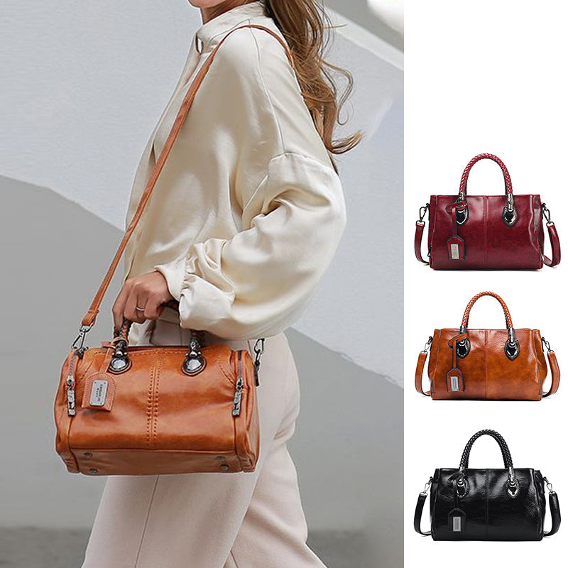 Avtoit | New handbags made of oil wax leather Boston, large tote bag made of soft leather