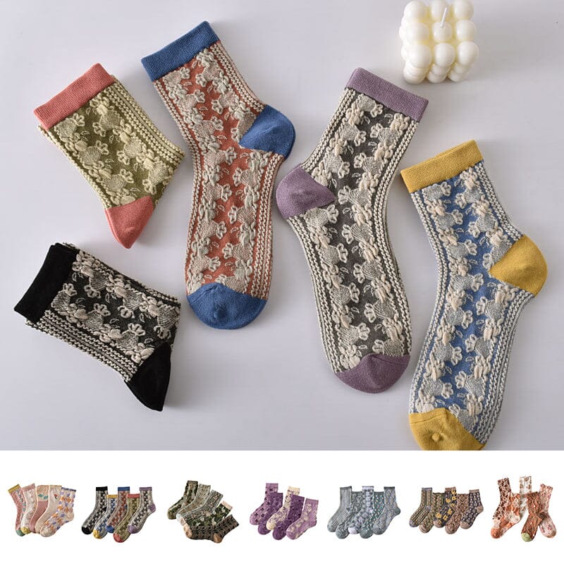 Avtoit | Women's Floral Cotton Socks (10 Pairs)