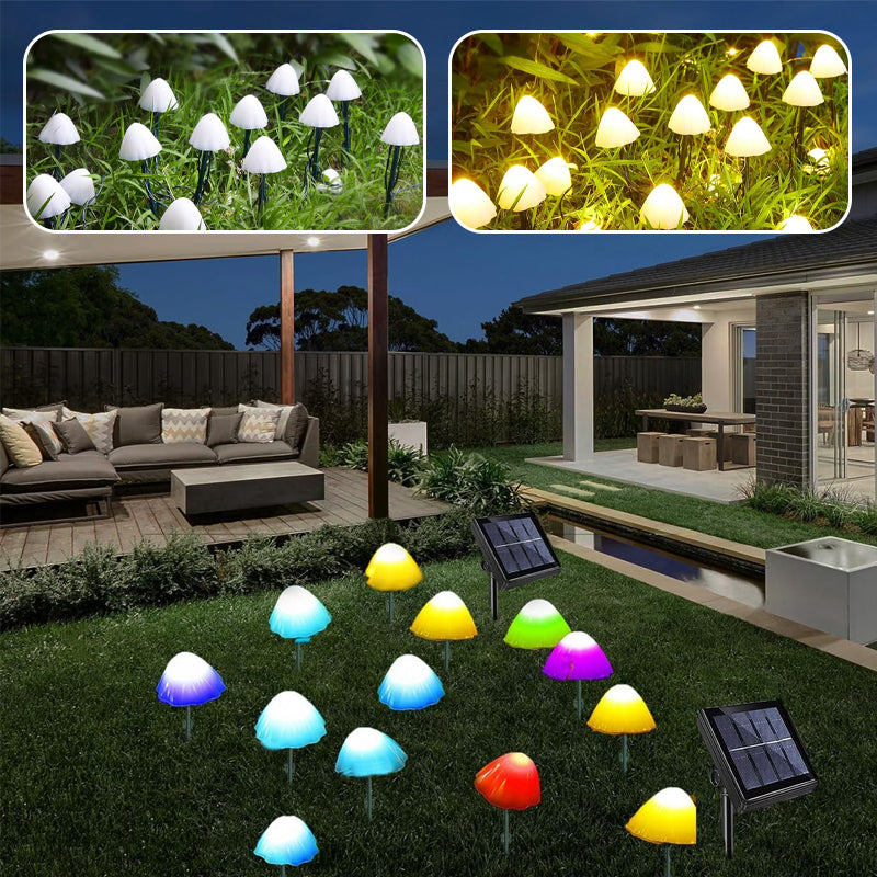 Avtoit | LED Solar String Lights Ground Stake Mushroom Lights