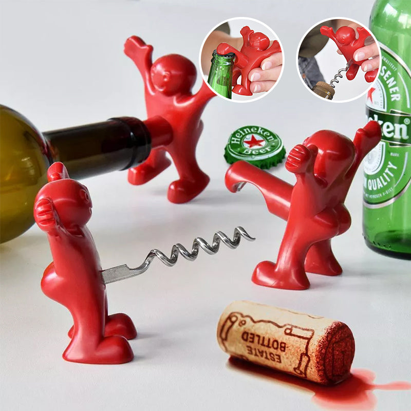 Avtoit | Happy Man Corkscrew - Bottle Opener, & Wine Stopper