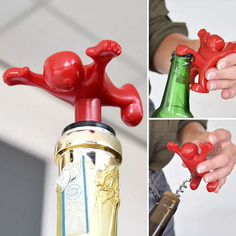 Avtoit | Happy Man Corkscrew - Bottle Opener, & Wine Stopper