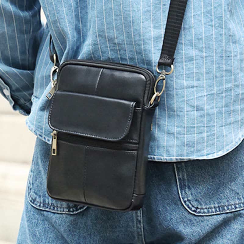 Avtoit | Men’s Small Genuine Leather Shoulder Bag – Compact Crossbody with Adjustable Strap