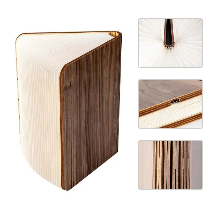 Avtoit | Foldable cordless LED wooden lamp – 3 light colors, modern and stylish