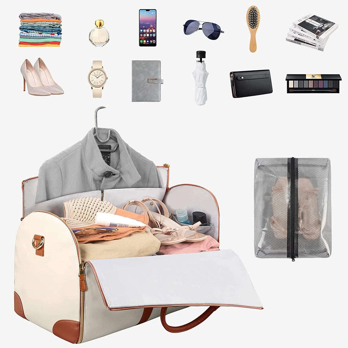 Avtoit | GARMENTGO Travel Garment Bag – Foldable PU Leather Suit Carrier for Wrinkle-Free & Stylish Travel