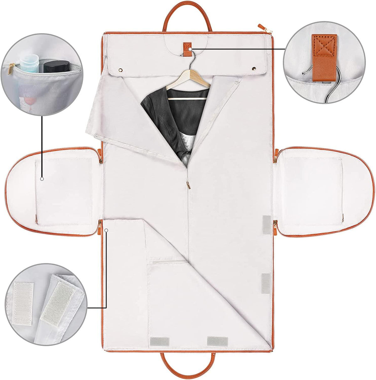 Avtoit | GARMENTGO Travel Garment Bag – Foldable PU Leather Suit Carrier for Wrinkle-Free & Stylish Travel