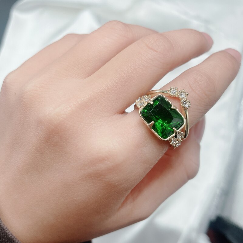 Avtoit | Fashion Exquisite Luxury Popular Shiny Green High Quality Zircon Wedding Ring