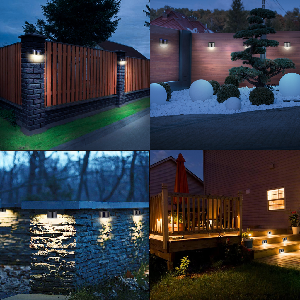 Avtoit | Stainless Steel Solar LED Outdoor Wall Light – Weatherproof Automatic Garden Lighting