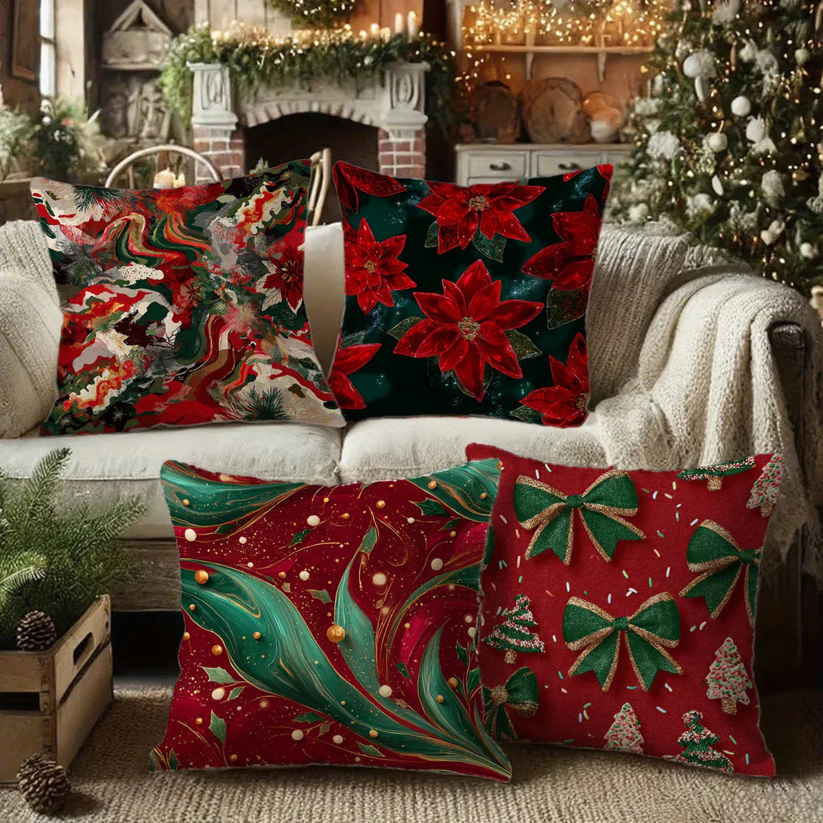 Avtoit | Festive Christmas cushion covers 40x40 | Decorative cushion cases