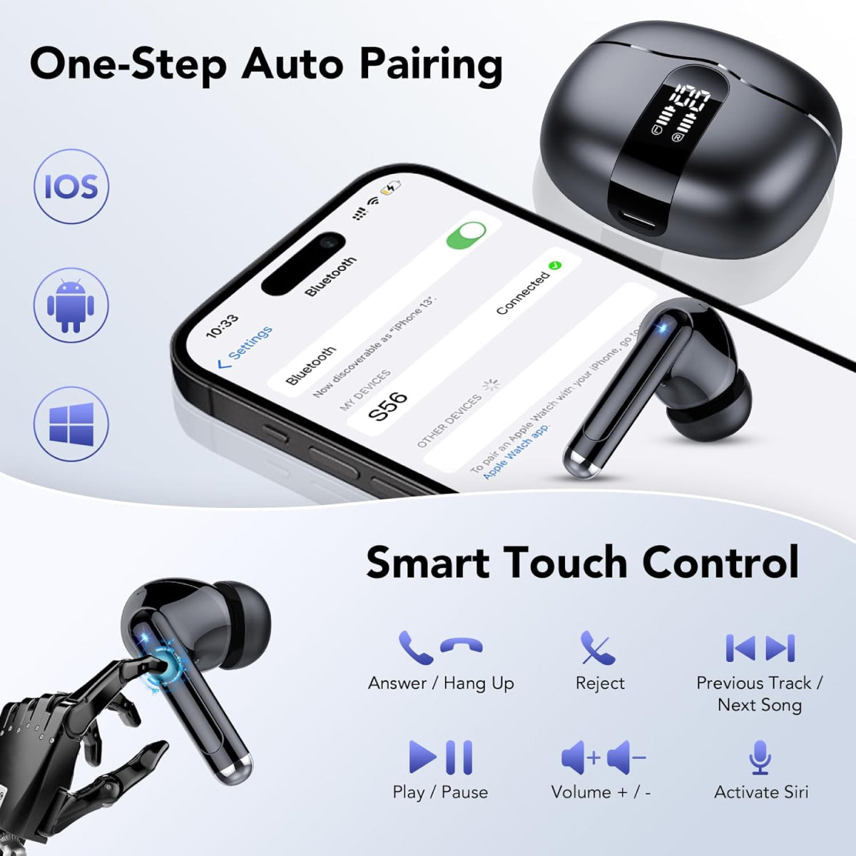 Avtoit | Waterproof Bluetooth Earphones - Noise Cancelling Wireless Earbuds