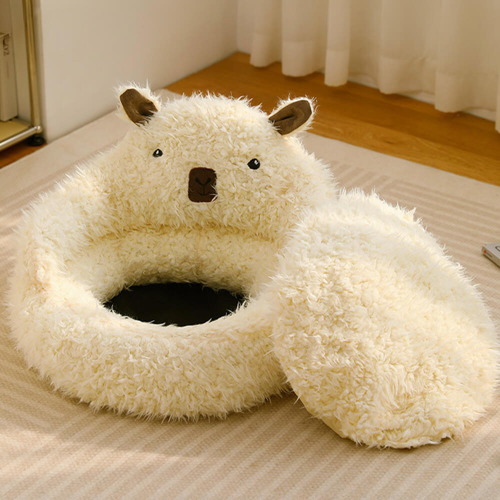 Avtoit | Alpaca-shaped, fluffy, warm, detachable dog and cat bed