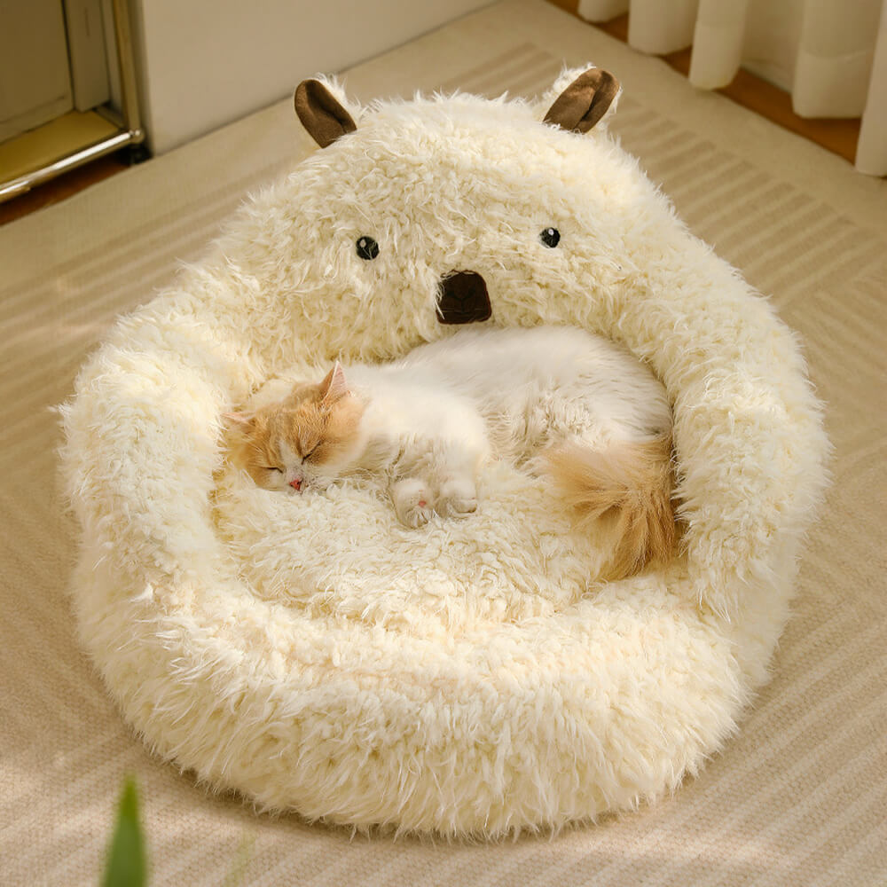 Avtoit | Alpaca-shaped, fluffy, warm, detachable dog and cat bed