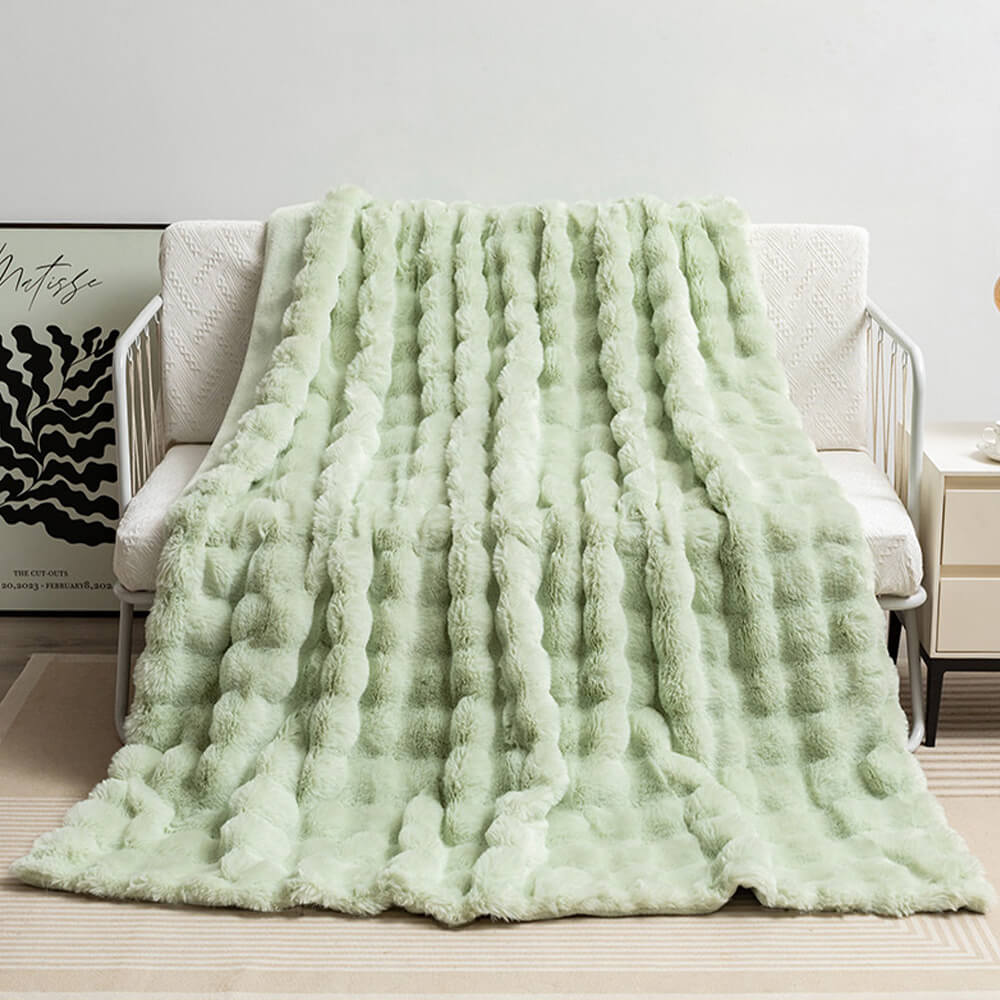 Avtoit | Premium Bubble Double Layer Thick Faux Rabbit Fur Blanket