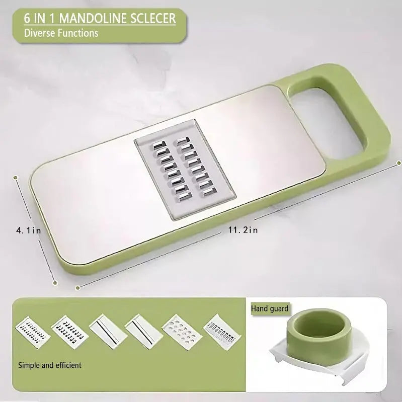 Avtoit | Vegetable slicer and grater with 6 blades made of stainless steel and safety device