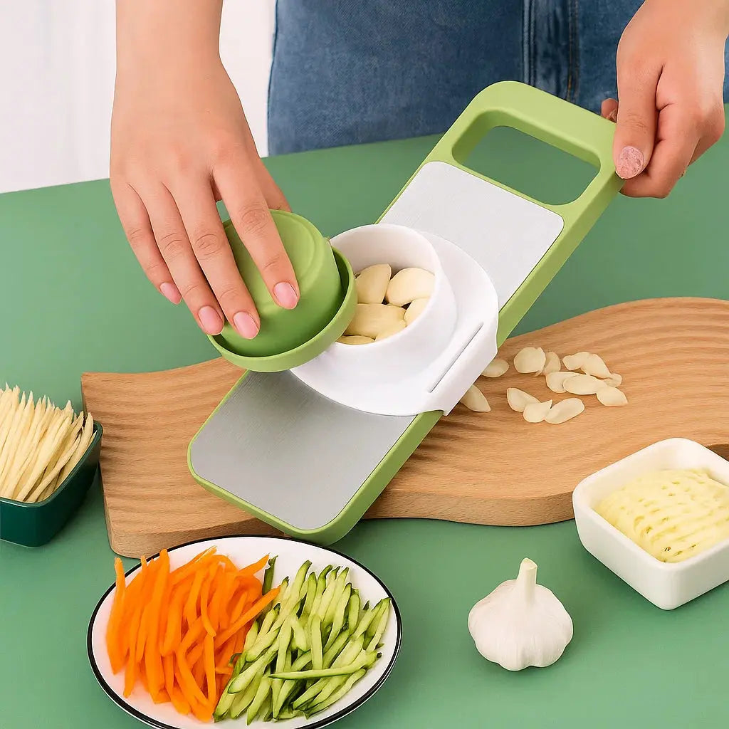 Avtoit | Vegetable slicer and grater with 6 blades made of stainless steel and safety device