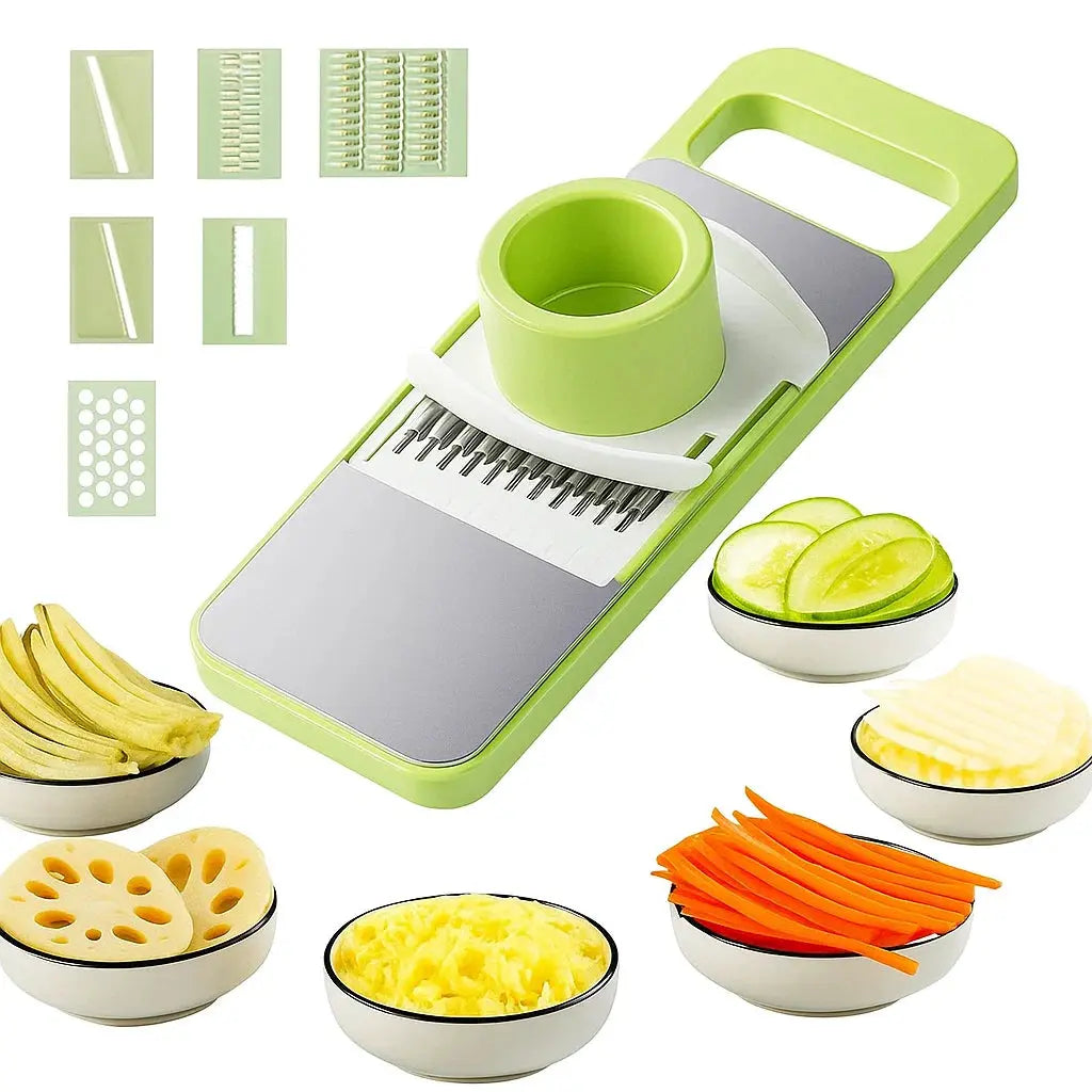 Avtoit | Vegetable slicer and grater with 6 blades made of stainless steel and safety device