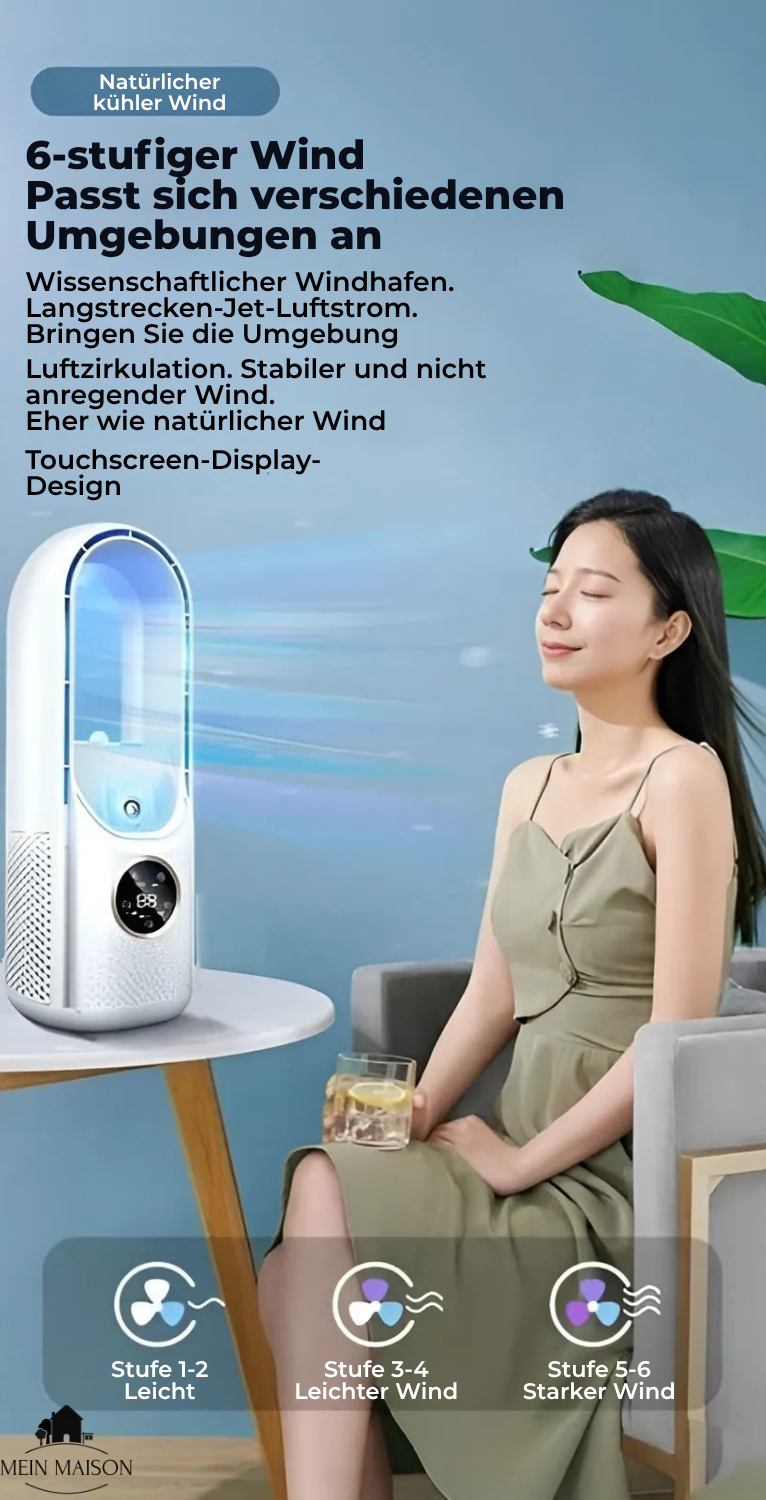 Avtoit | BrisaFlow Table Air Cooler | 3-in-1 Cooling & Humidification | Bladeless Design | USB & Timer