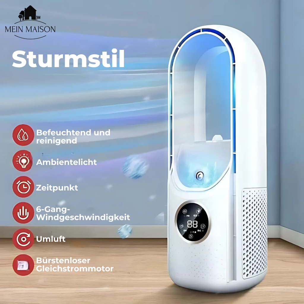 Avtoit | BrisaFlow Table Air Cooler | 3-in-1 Cooling & Humidification | Bladeless Design | USB & Timer