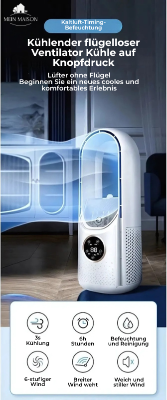 Avtoit | BrisaFlow Table Air Cooler | 3-in-1 Cooling & Humidification | Bladeless Design | USB & Timer