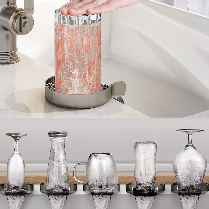 Avtoit | Stainless Steel Metal Faucet Glass Rinser for Kitchen Sinks,Bottle Washer,Kitchen Sink Accessories