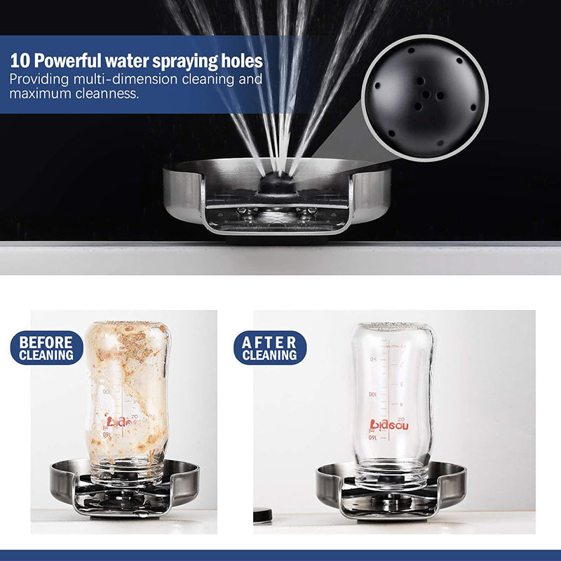 Avtoit | Stainless Steel Metal Faucet Glass Rinser for Kitchen Sinks,Bottle Washer,Kitchen Sink Accessories