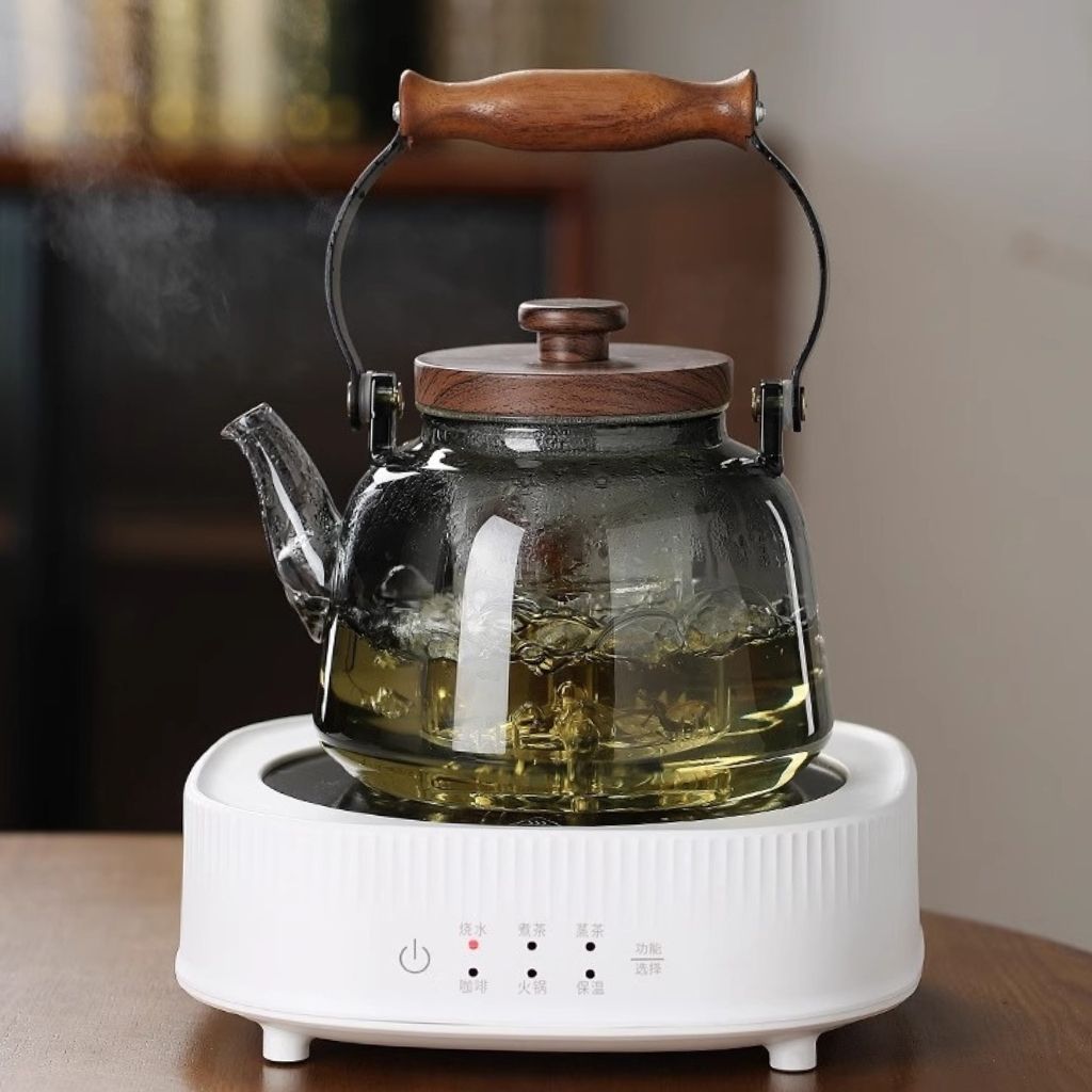 Avtoit | Zoie Glass Teapot with Infuser – Heat-Resistant 1000ml Borosilicate Kettle with Wooden Handle