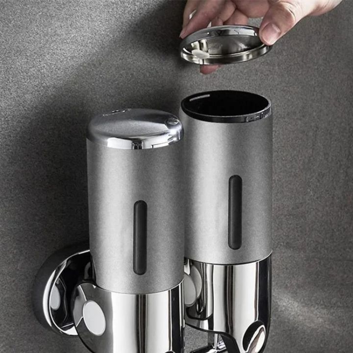 Avtoit | GlitzyLather | Wall-mounted soap dispenser made of stainless steel silver
