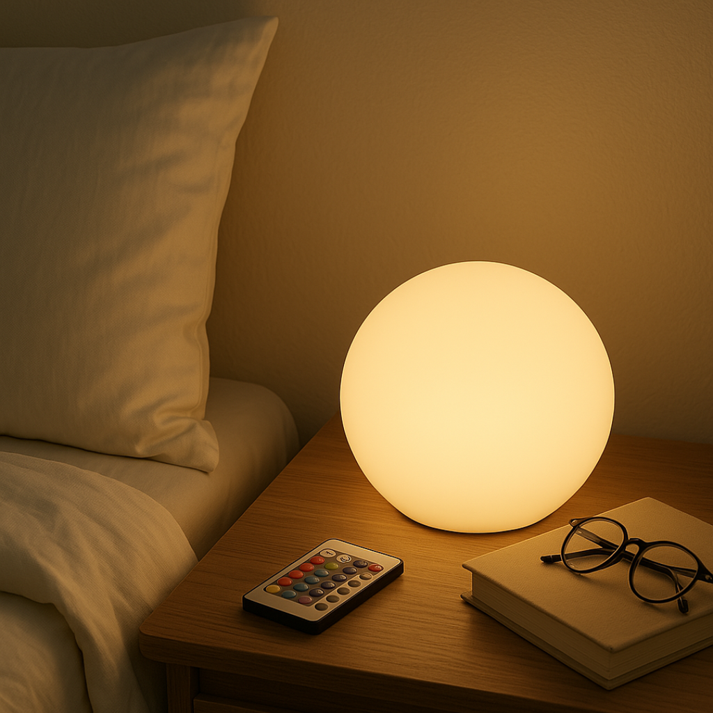 Avtoit | GlowOrb – Wireless LED Colour-Changing Table Lamp with Remote & USB Rechargeable