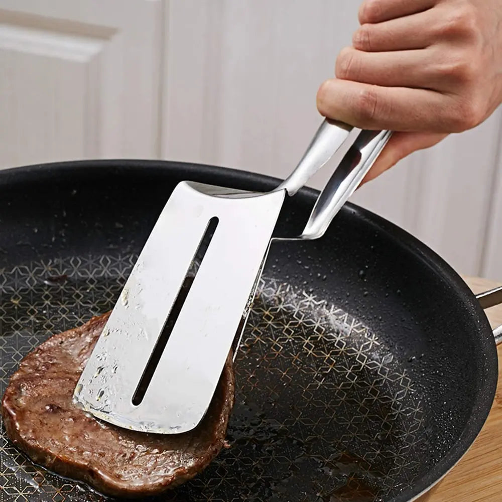 Avtoit | Grill tongs made of stainless steel – 2-in-1 spatula & gripping tongs
