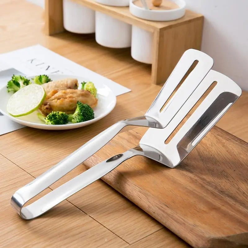 Avtoit | Grill tongs made of stainless steel – 2-in-1 spatula & gripping tongs