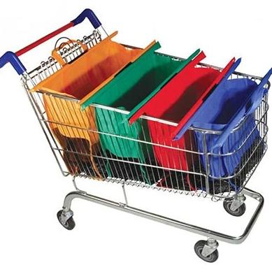 Avtoit | EcoSmart Shopping Cart Trolley Bags (Set of 4) | Reusable Grocery Organiser System