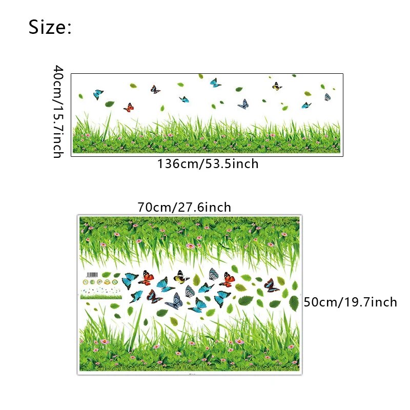 Avtoit | Serene Springtime Butterfly Green Grass Wall Stickers