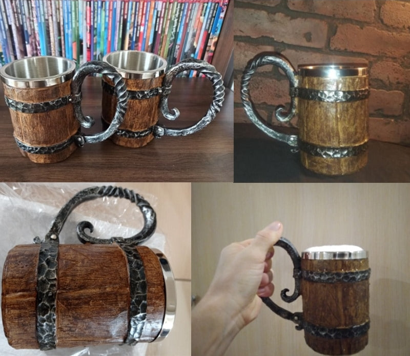 Avtoit | Ancient Time Stainless Steel Wooden Mug