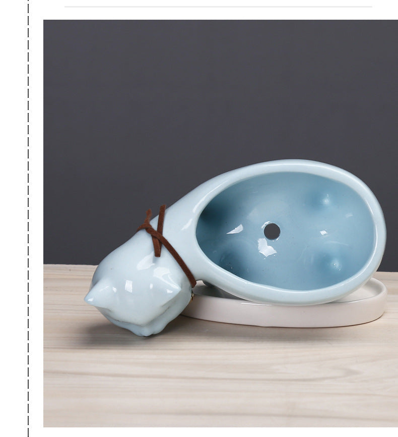 Avtoit | Rising Cat Ceramic Flower Pot