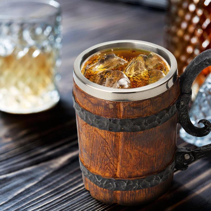 Avtoit | Ancient Time Stainless Steel Wooden Mug