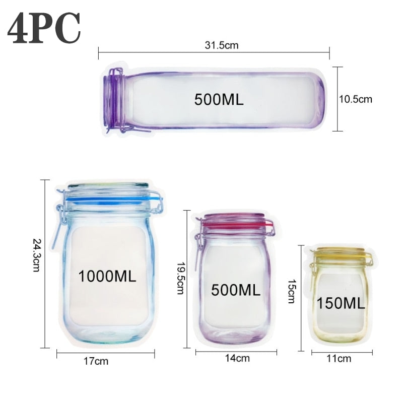 Avtoit | Reusable Transparent Jar Storage Bags