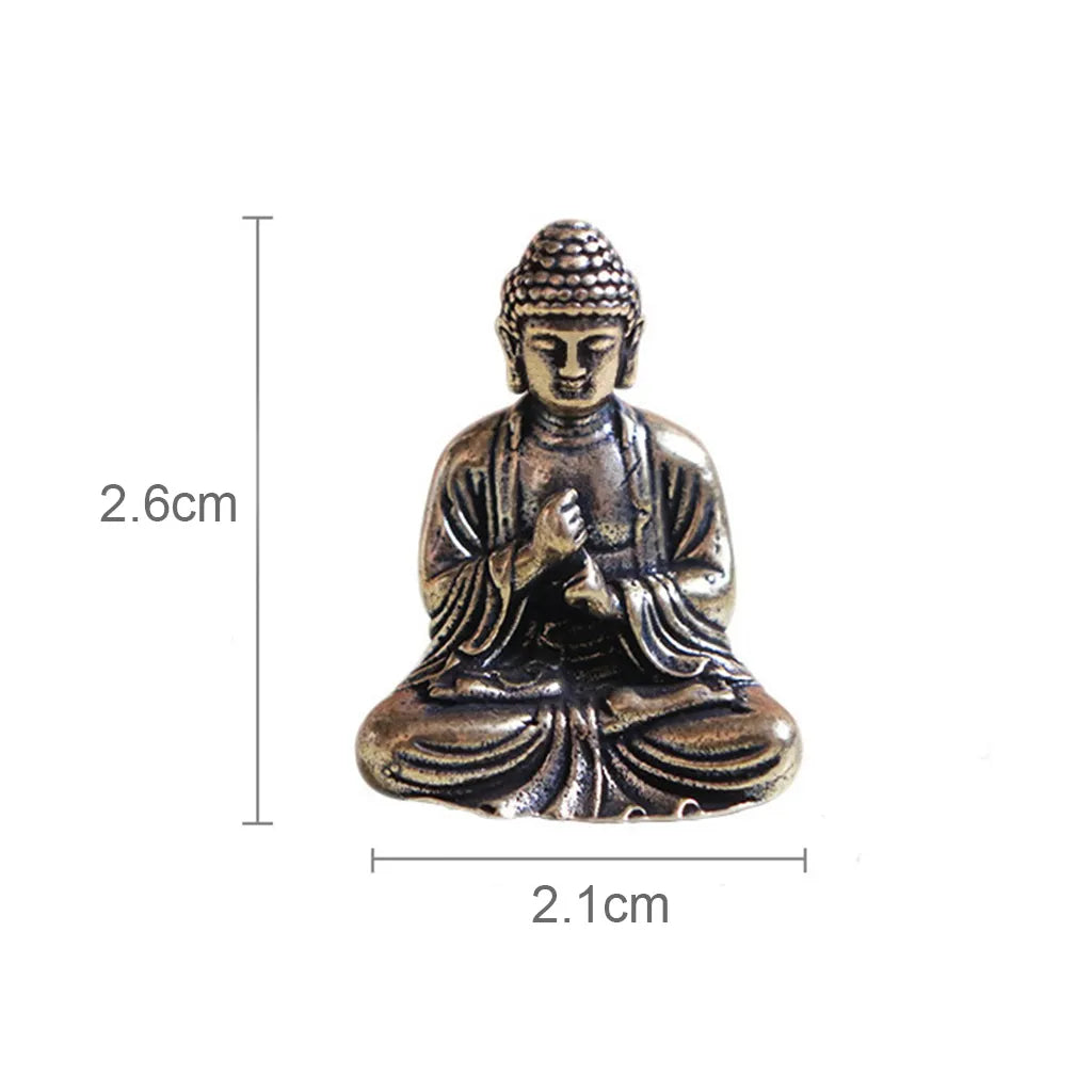 Avtoit | 10 pieces mini brass sitting Buddha statue figure for travel Buddhism worship home office desk decoration